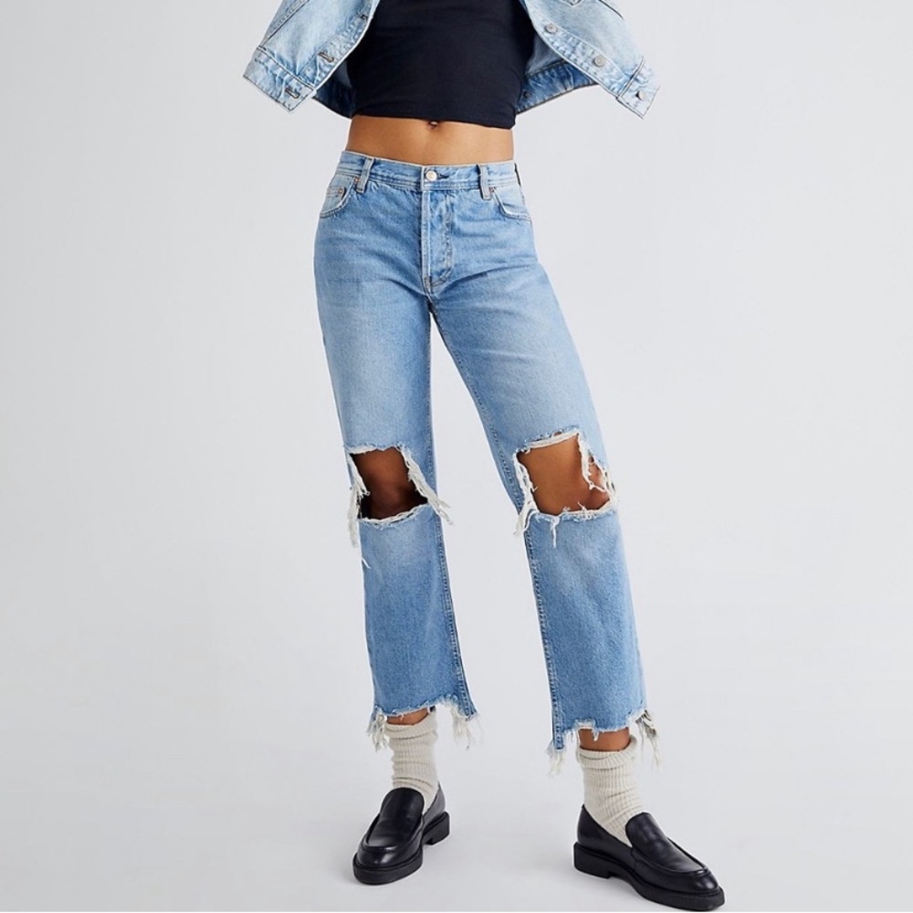 Free People Maggie Mid Rise Straight